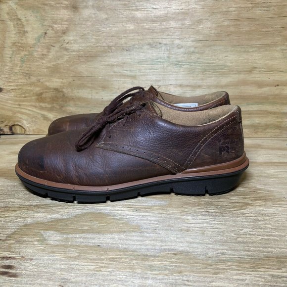 Timberland Pro Steel Toe Shoes Mens 10.5 Brown Leather Work Oxfords main image 9